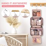 Travel Size Toiletry Bag for Women, Portable Cosmetic Bag with Hanging Hook, Travel Essentials Water-resistant Makeup Organizer for Accessories, Shampoo, Full-size Container, Toiletries - Image 5