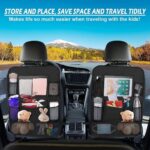 2 Pack Car Seat Organiser, Car Tidy Organiser Back Seat, Water Proof Oxford BackSeat Protector with 10" Ipad Tablet Holder, 9 Pockets for Books, Bottles, Black - Image 4