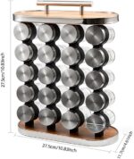 Spice Rack Organizer 20 Glass Jar Seasonings Storage Holder For Kitchen Countertop Spice Rack - Image 3
