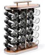 Spice Rack Organizer 20 Glass Jar Seasonings Storage Holder For Kitchen Countertop Spice Rack - Image 4