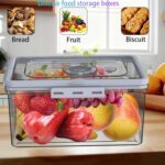 Bread Box With Digital Hygrometer, Portable Bread Boxes with Lid and Handle,New Upgrade Time Recording Bread Storage Container for Homemade Breads,Toast, Bagel, Donut and Cookies(Grey) - Image 4