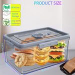 Bread Box With Digital Hygrometer, Portable Bread Boxes with Lid and Handle,New Upgrade Time Recording Bread Storage Container for Homemade Breads,Toast, Bagel, Donut and Cookies(Grey) - Image 5