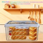 Bread Box With Digital Hygrometer, Portable Bread Boxes with Lid and Handle,New Upgrade Time Recording Bread Storage Container for Homemade Breads,Toast, Bagel, Donut and Cookies(Grey) - Image 6