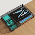 Desk Drawer Organizer, Office Desk Organizer Tray with 5 Dividers, Pen Pencil Drawer Organizer for Office Supplies, Desktop, Bathroom, Kitchen, Makeup, Vanity - Image 5