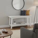 Craftsbury 36-Inch Solid Wood Entryway Bench with Storage Shelf – Easy Assembly Small Seating Bench for Hallway, Living Room, or Foyer by Alaterre Furniture (White) - Image 3