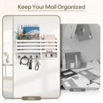 FifthQuarter Key Holder for Wall: Easy Mounted Key Rack and Mail Organizer with Store Shelf and Four Sturdy Keys Hooks Decor in Kitchen|Farmhouse|Entryway|Mudroom (White) - Image 4