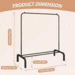 JIUYOTREE Metal Clothing Rack, 43.3 Inches Garment Rack with Bottom Shelf for Hanging Clothes, Coats, Skirts, Shirts, Sweaters, Black - Image 3