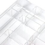 8-Section Clear Drawer Organizer, Large Acrylic Drawer Divider Tray for Desk,Bathroom,Office Makeup,Junk, Plastic Drawers Organizer 13.7" x 8.7" x 2" (8-Section) - Image 4