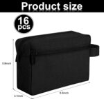 Paterr 16 Pcs Travel Toiletry Bag for Women Men Large Water Resistant Shaving Bag Hanging Cosmetic Bag with Handle and Divider Storage Travel Pouch Case (Black) - Image 4
