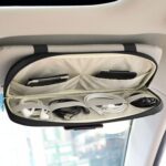 Da by Car Sun Visor Organizer, Multi-Pocket Visor Organizer Storage Pouch for Cars, SUVs & Trucks with Double Zippers, Elastic Bands & Glasses Clip - Organizes Essentials Keep Tidy (Black) - Image 3