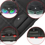Da by Car Sun Visor Organizer, Multi-Pocket Visor Organizer Storage Pouch for Cars, SUVs & Trucks with Double Zippers, Elastic Bands & Glasses Clip - Organizes Essentials Keep Tidy (Black) - Image 5