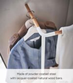 Yamazaki Home Tower Freestanding Corner Coat Rack, Modern Leaning Coat Hanger Stand With Wooden Accent For Bedroom Living Room Or Entryway, 63" - Steel + Wood - Image 6