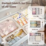Cotton Linen Drawer Organizer for Baby Clothes, 12Pack Multi-Size Nursery Dresser Dividers for Clothes, Premium Foldable Storage Bins for Bedroom, Closet and Diaper Table, Beige - Image 7