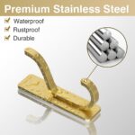 pickpiff Adhesive Wall Coat Hooks - Heavy Duty Stick-On Door Hanger, Metal Hook for Hanging Towel,Purse, Robe, Backpack, Jacket, Clothes - for Bathroom,Dorm, Closet, Kitchen - Gold, 4 Pack - Image 4