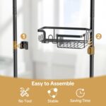 Corner Shower Caddy Tension Pole Adjustable 29–124 Inch, 4 Tier Rustproof Shower Organizer Shelf Rack, Quick Installation Bathroom Storage Shower Caddy Corner Pole, Black - Image 8