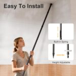 Corner Shower Caddy Tension Pole Adjustable 29–124 Inch, 4 Tier Rustproof Shower Organizer Shelf Rack, Quick Installation Bathroom Storage Shower Caddy Corner Pole, Black - Image 9