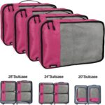 Packing Cubes for Travel Essentials,4 Set Packing Cubes for Suitcases,Lightweight Mesh Luggage Organizer Bag,Pink - Image 5