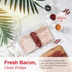 Tafura Bacon Container For Refrigerator (2 Pack) Fridge Storage Organizer | Cheese & Deli Storage Container | Bacon Keeper | Cold Cuts Meat Saver | Cheese Holder, BPA Free - Image 3