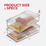 Tafura Bacon Container For Refrigerator (2 Pack) Fridge Storage Organizer | Cheese & Deli Storage Container | Bacon Keeper | Cold Cuts Meat Saver | Cheese Holder, BPA Free - Image 4