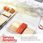 Tafura Bacon Container For Refrigerator (2 Pack) Fridge Storage Organizer | Cheese & Deli Storage Container | Bacon Keeper | Cold Cuts Meat Saver | Cheese Holder, BPA Free - Image 5