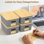 Stackable Storage Basket: Plastic Storage Bins, Baskets for Organizing, Pantry Decorative Containers for Closets, Cabinets, Shelves(8 Pack, Grey) - Image 5