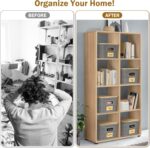 Stackable Storage Basket: Plastic Storage Bins, Baskets for Organizing, Pantry Decorative Containers for Closets, Cabinets, Shelves(8 Pack, Grey) - Image 7