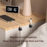 10 Pack Cord Organizer, Magnetic Cable Management, Cord Holder for Desk, Adhesive Cable Clips Wire Keeper for Nightstand, Home, Office, Desktop, Car, Wall (Black) - Image 3