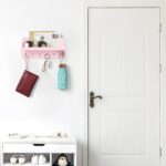 WINFFOR Key Holder Wall Mount - Decorative Key and Mail Holder with Shelf Acrylic Key Hooks for Home Entryway Wall Decor Key Hanger with Mounting Hardware (Lightpink) - Image 3
