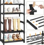 Shoe Rack Large Capacity 72 Pairs Tall Shoe Shelf, 3 Row 12 Tiers Sturdy Metal Shoe Organizer for Entryway, Closet, Bedroom, Black - Image 4