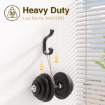 Coat Hooks Wall Mount for Hanging, Heavy Duty Backpack Hooks for Wall, Hold up to 30 lbs, Large Hanger Hooks for Towels, Purses, Clothes, Mudroom, Bathroom, Door, Black, 4 Pack - Image 4