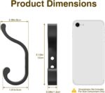 Coat Hooks Wall Mount for Hanging, Heavy Duty Backpack Hooks for Wall, Hold up to 30 lbs, Large Hanger Hooks for Towels, Purses, Clothes, Mudroom, Bathroom, Door, Black, 4 Pack - Image 5