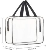 HAOGUAGUA 2-Piece Large Clear Makeup Cosmetic Organizer Bag, Plastic Tote Bags, Waterproof Transparent Handbag Purse - Image 3