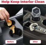 Car Trash Can, Car Trash Bin with Lid, Car Accessories for Women Interior, Car Garbage Can with Additional 2 ABS Hooks and 60pcs Trash Bags, Suitable for Home, Office, Car Organizer, Black - Image 4