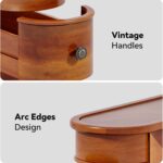 LITTLE TREE Wood End Table with 2 Drawers Sofa Side Table, No Assembly Required Vintage Slim Nightstand Bedside Table for Bedroom - Image 7