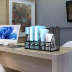 SUPEASY Desk Organizers Metal Desk Magazine File Holder with 16''x12''x12'' 5 Vertical Compartments Rack File Organizer for Office Desktop, Home Workspace, Black Plus - Image 4