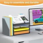 DocNest 4 Tier Paper Letter Tray File Organizer, Mesh Desk File with Handle, Workspace Desk Organizers with Pen Holder, Office Organization Storage Accessories - Black - Image 4