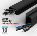 Under Desk Cable Management, 15.7 in Computer Cable Management Black, 6Pcs Self-Adhesive J Channel Wire Raceway, Computer Cord Hider for Home & Office, Kid & Pet Trip Prevention - Image 4