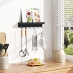 niffgaff Black Key Holder Wall Mount, Stainless Steel Self Adhesive Hooks Rack with Shelf, No Drill Key Hanger for Door and Wall - Image 5