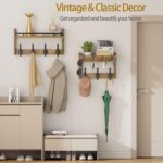 29 inch Coat Rack Wall Mount with Shelf, Set of 2 Heavy Duty Coat Hooks Wall Mount, Entryway Coat Hanger Wall Shelf with Key Holders and Mail Organizer for Living Room, Bedroom, Bathroom - Image 4