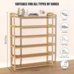 6-Tier Free Standing Shoe Racks, Bamboo Wood Shoe Rack for Entryway & Closet, Holds up to 24 Pairs of Shoes - Image 4