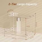 Bathroom Counter Organizer Countertop 2 Tier Storage Acrylic Corner Makeup Organizer for Perfume Stand, Vanity Holder, Dresser Tray, Spice Rack, Skincare, Coffee Bar, Room Decor (Clear) - Image 3