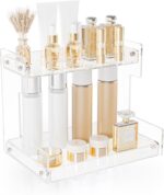 Bathroom Counter Organizer Countertop 2 Tier Storage Acrylic Corner Makeup Organizer for Perfume Stand, Vanity Holder, Dresser Tray, Spice Rack, Skincare, Coffee Bar, Room Decor (Clear) - Image 7