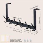 BOOMIBOO Over The Door Hooks, Sturdy Door Hanger, Towel Rack Towel Hooks for Bathroom 12 Hooks Large Over The Door for Bathroom, Bedroom，Kitchen - Image 5