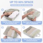 Packing Cubes for Travel Compression,Travel Packing Cubes,Mesh Luggage Suitcase Organiser Bags,Ultra-thin Compression Bags,Luggage Organizers for Suitcase Carry On （ Beige,7 Set） - Image 3