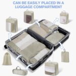 Packing Cubes for Travel Compression,Travel Packing Cubes,Mesh Luggage Suitcase Organiser Bags,Ultra-thin Compression Bags,Luggage Organizers for Suitcase Carry On （ Beige,7 Set） - Image 7