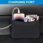 Accmor Car Seat Side Pocket Organizer, PU Leather Pouch Bag for Car Seat, Door, Window, Console, Registration Wallet Cards Trash Phone Sunglasses Holder Pocket for Auto - Image 4