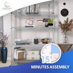 4000 LBS Heavy Duty Wire Rack, 48 x 24 x 76, 5-Tier NSF Commercial Rolling Rack with 4" Industrial Casters, Chrome Metal Wire Shelving for Garage, Kitchen, Adjustable Storage Shelf, Crescent - Image 4