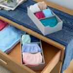 Household Essentials 3 Compartment Organizer Tray 2 Pack, Accessory Organizer, Sturdy Drawer Organizer with Fabric Covering, Gray - Image 3
