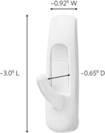 Command Medium Utility Hooks, Plastic, 9 Wall Hook and 12 Strips, Damage-Free with Adhesive, No Tools Great for Organization and Storage, Holds up to 3 lb - Image 3