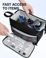 BAGSMART Toiletry Bag for Men, Wide Opening Dopp Kit Water Resistant Shaving Hygiene Organizer for Bathroom, Travel Essentials, Black - Image 5